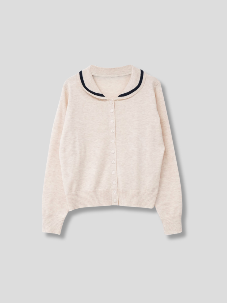 collar knit cardigan