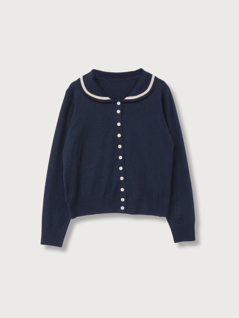 collar knit cardigan