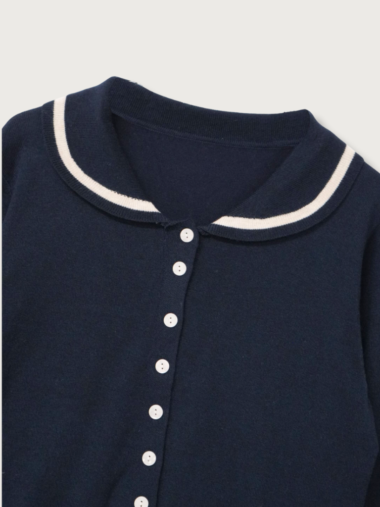 collar knit cardigan