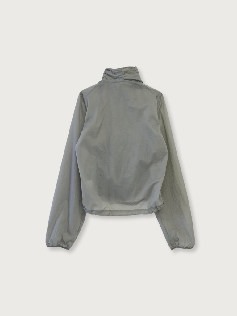 shirring zip up windbreaker