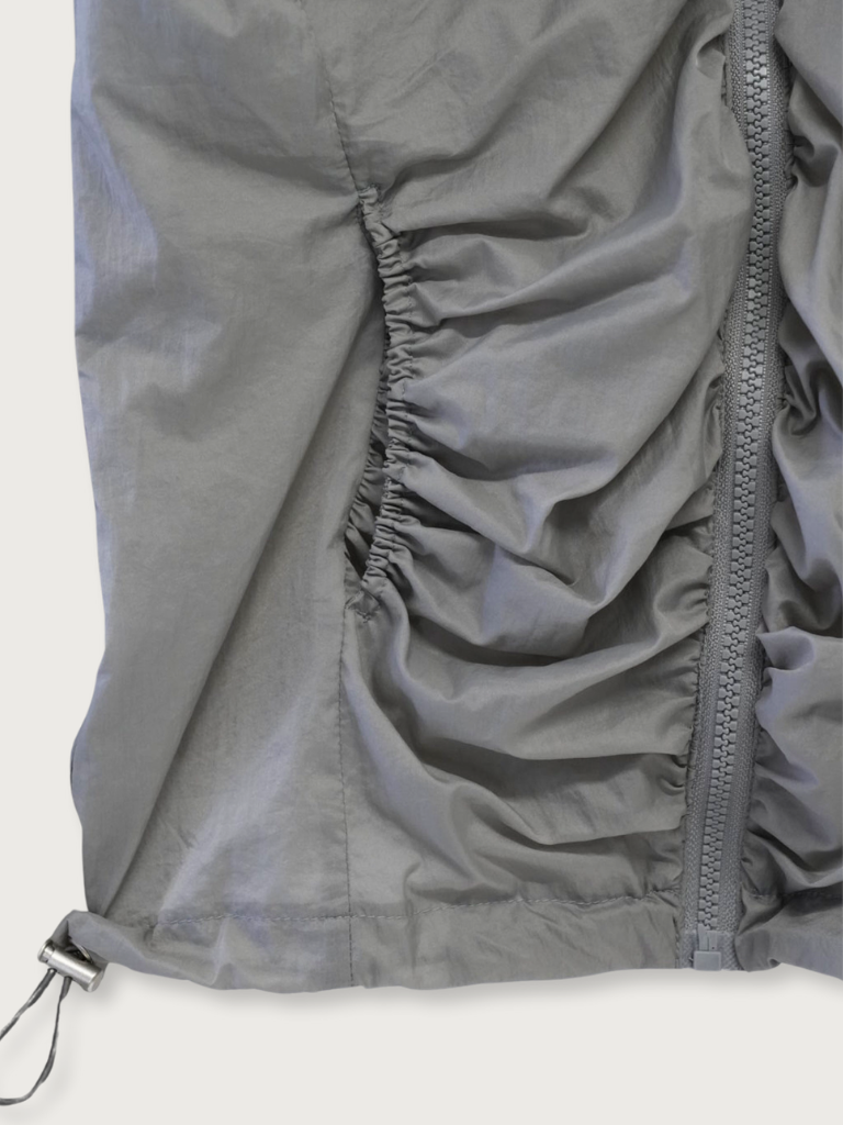 shirring zip up windbreaker