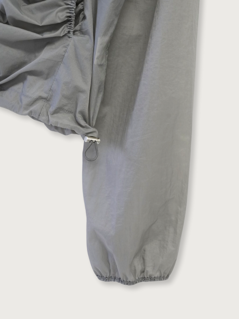 shirring zip up windbreaker