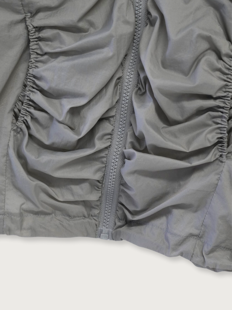 shirring zip up windbreaker
