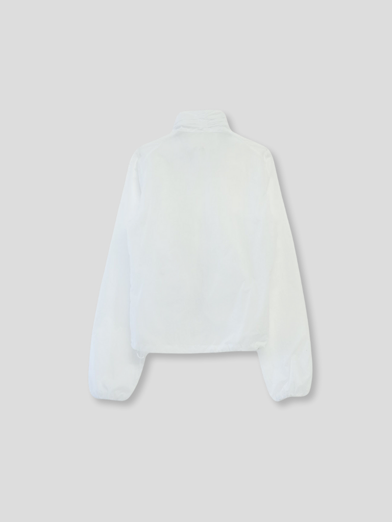 shirring zip up windbreaker