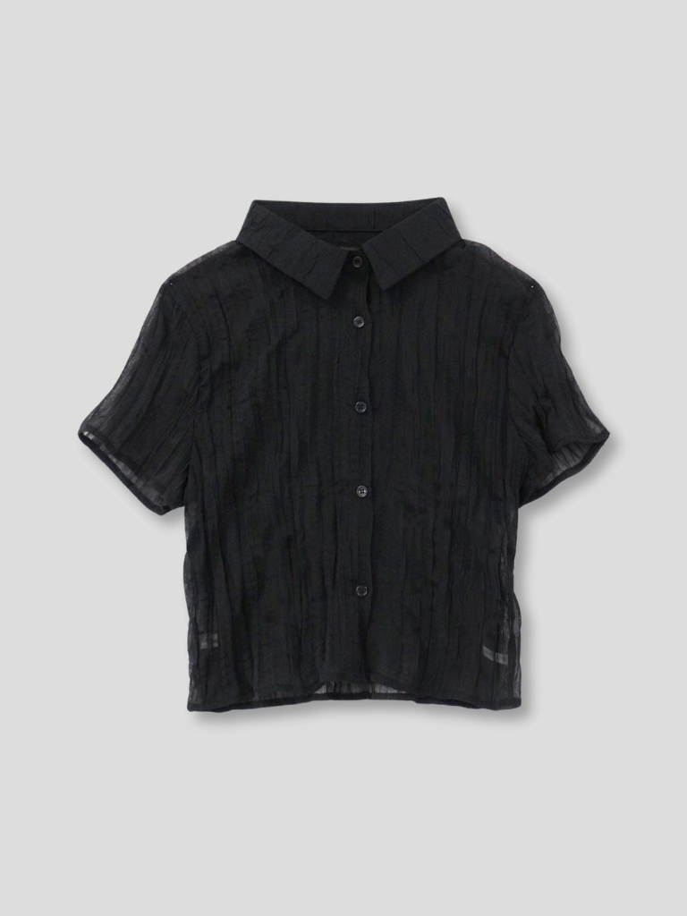 wrinkle crop shirt