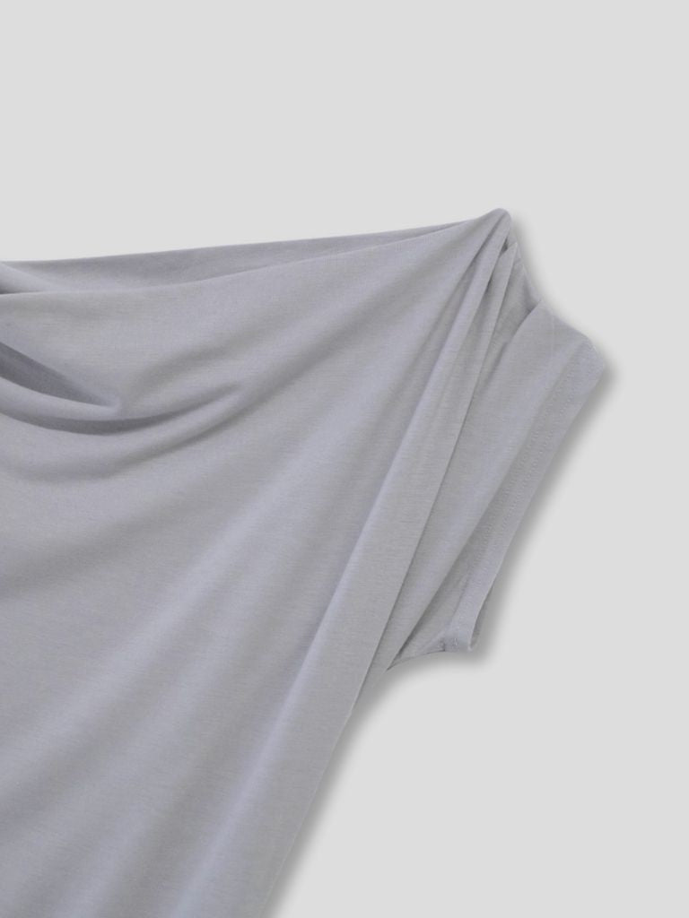 half shoulder gather tops