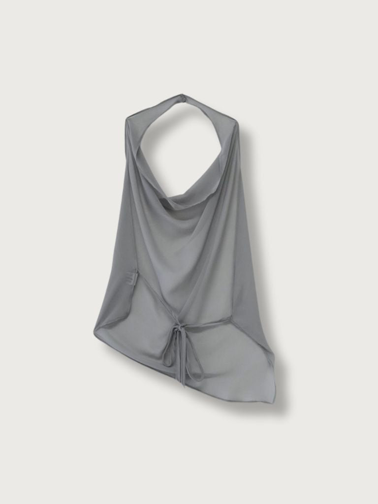 halter neck sheer blouse