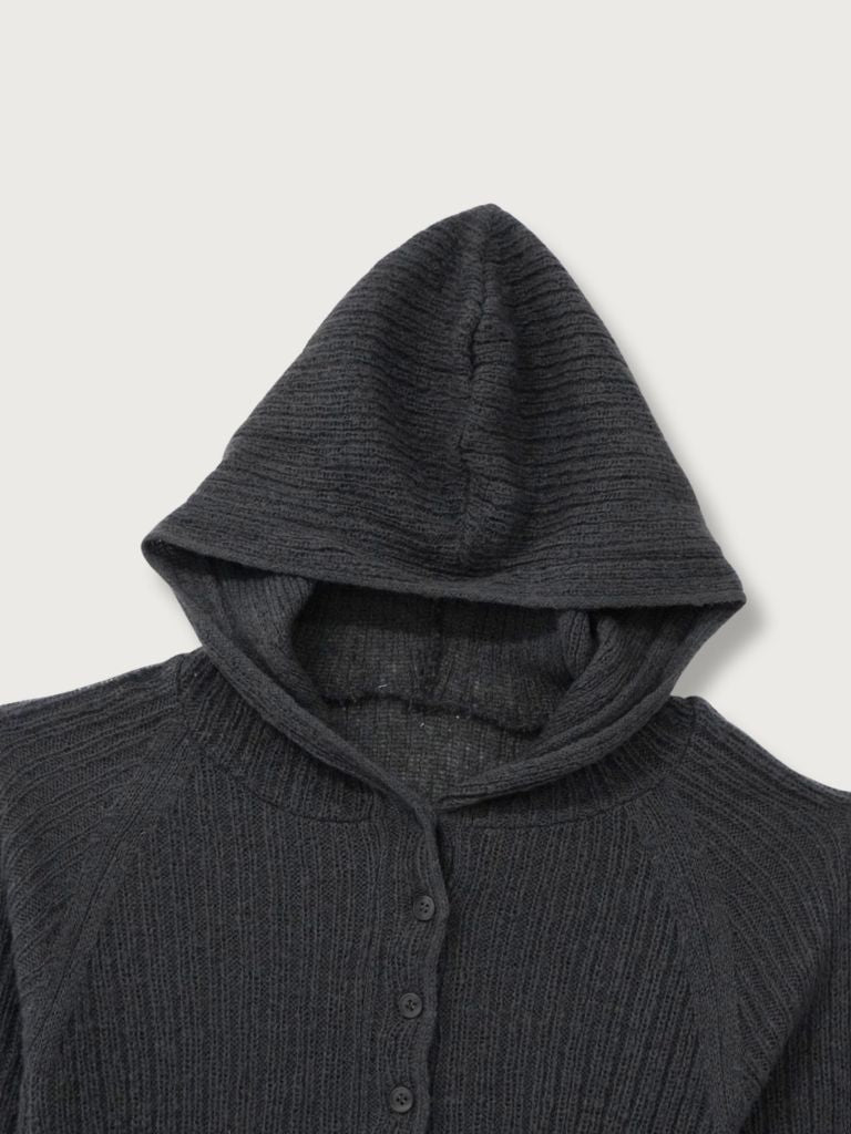 hooded cardigan
