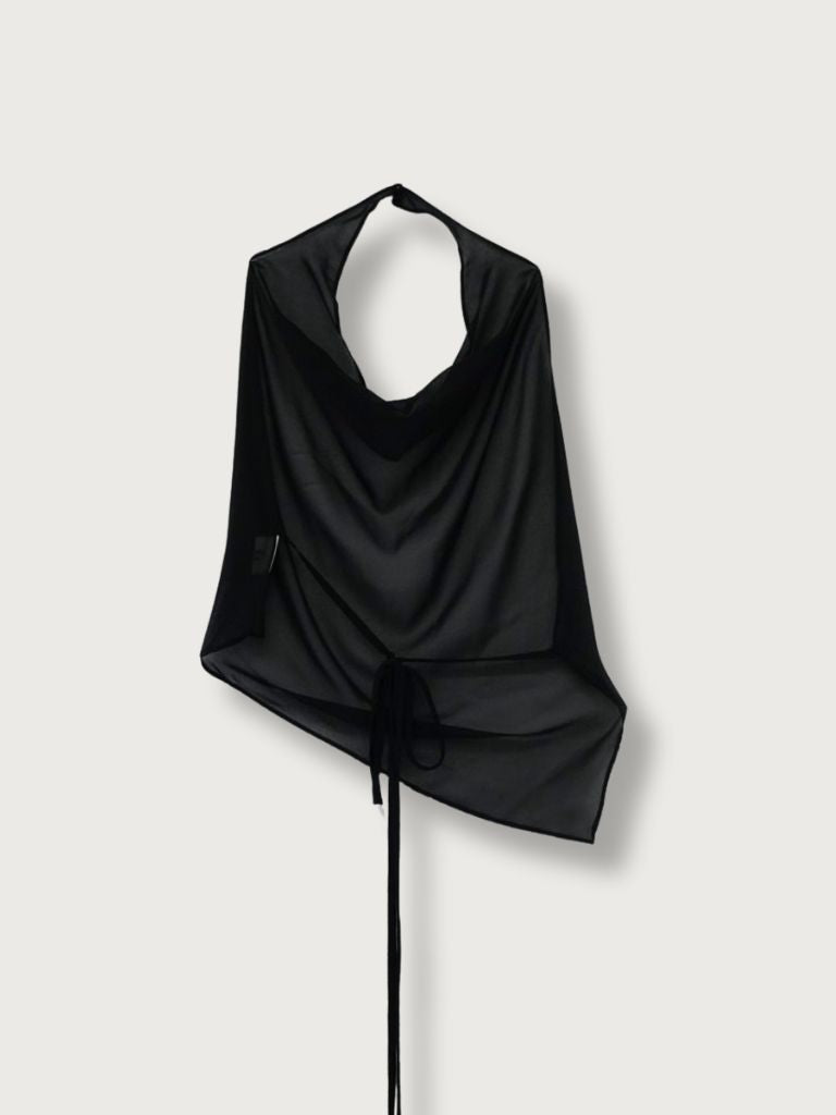 halter neck sheer blouse