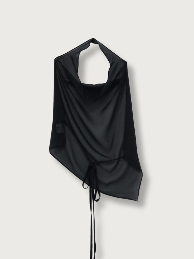 halter neck sheer blouse