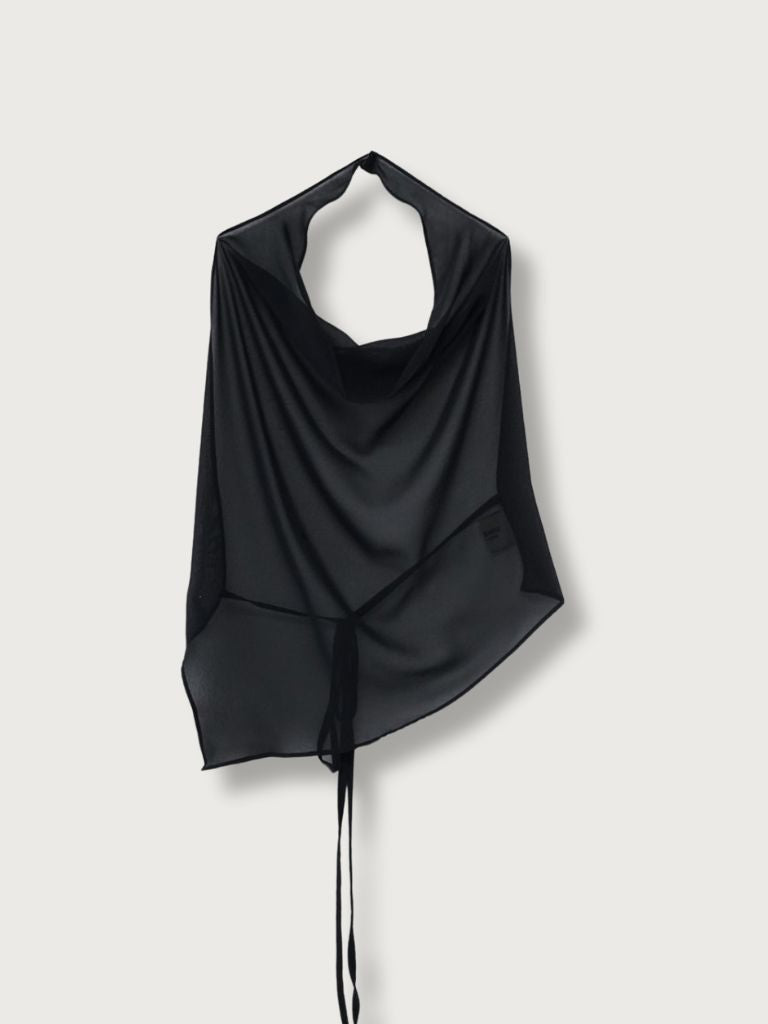 halter neck sheer blouse