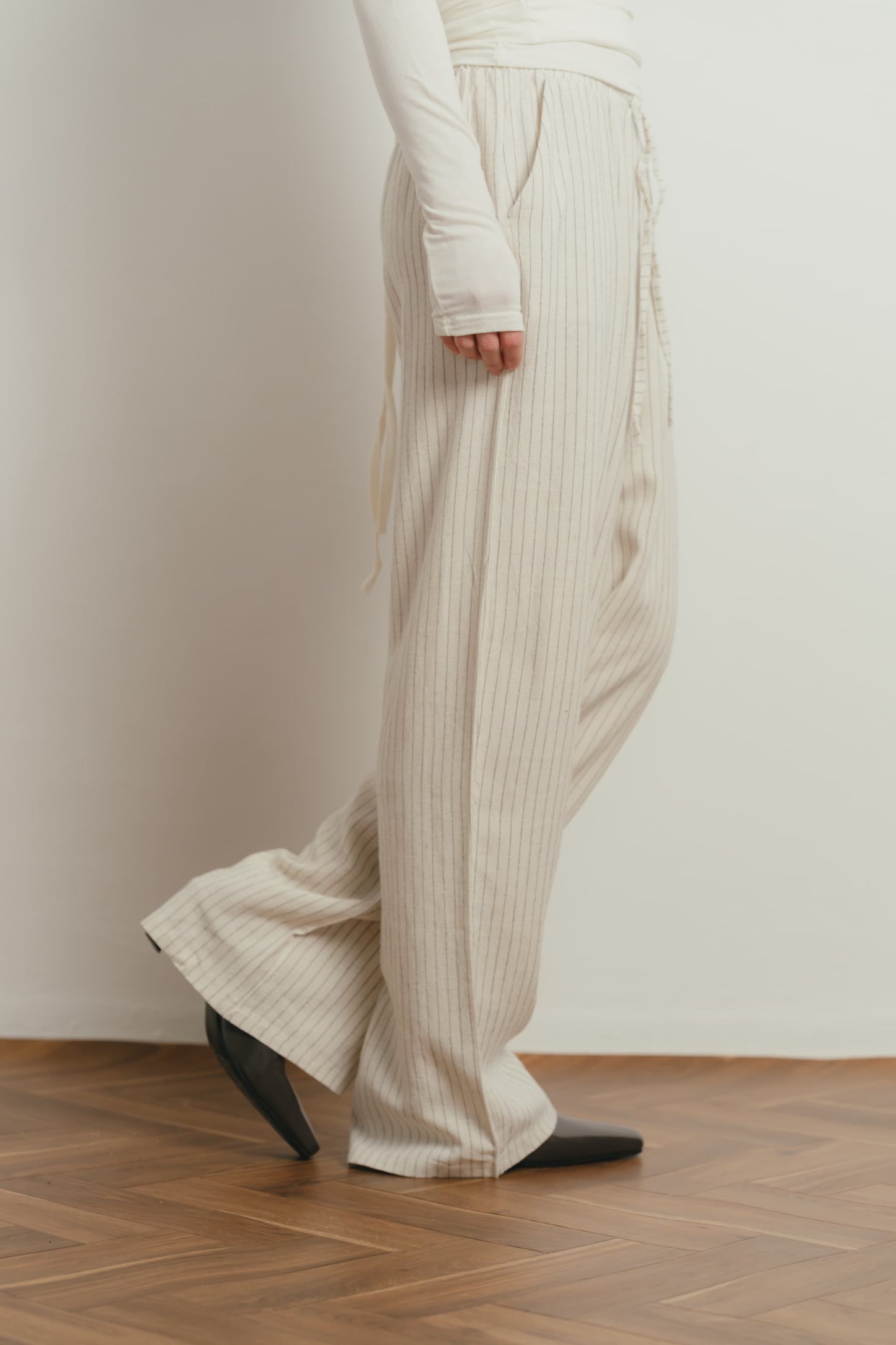 stripe linen pants