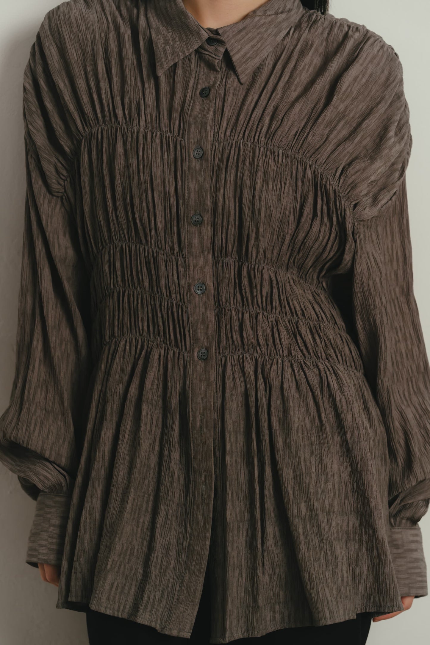 shirring flare blouse