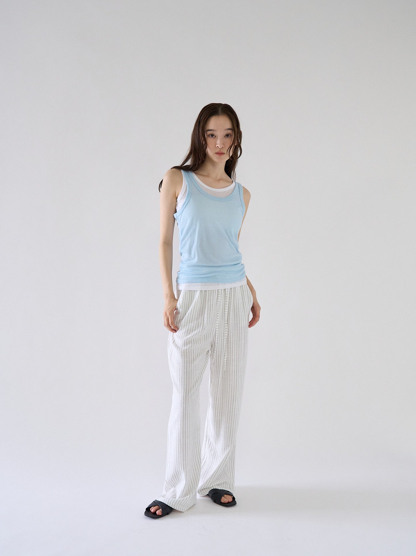 stripe linen pants