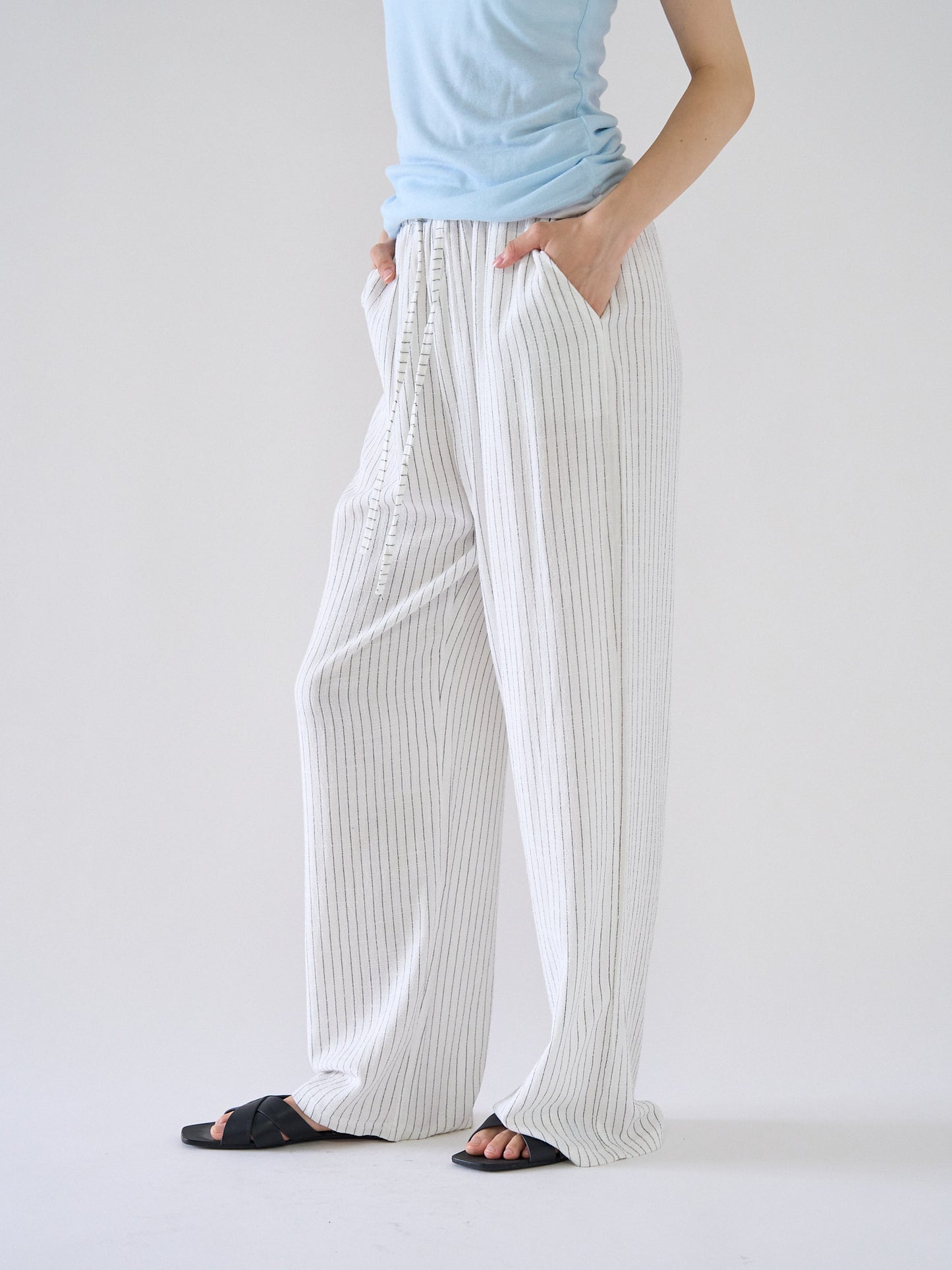 stripe linen pants