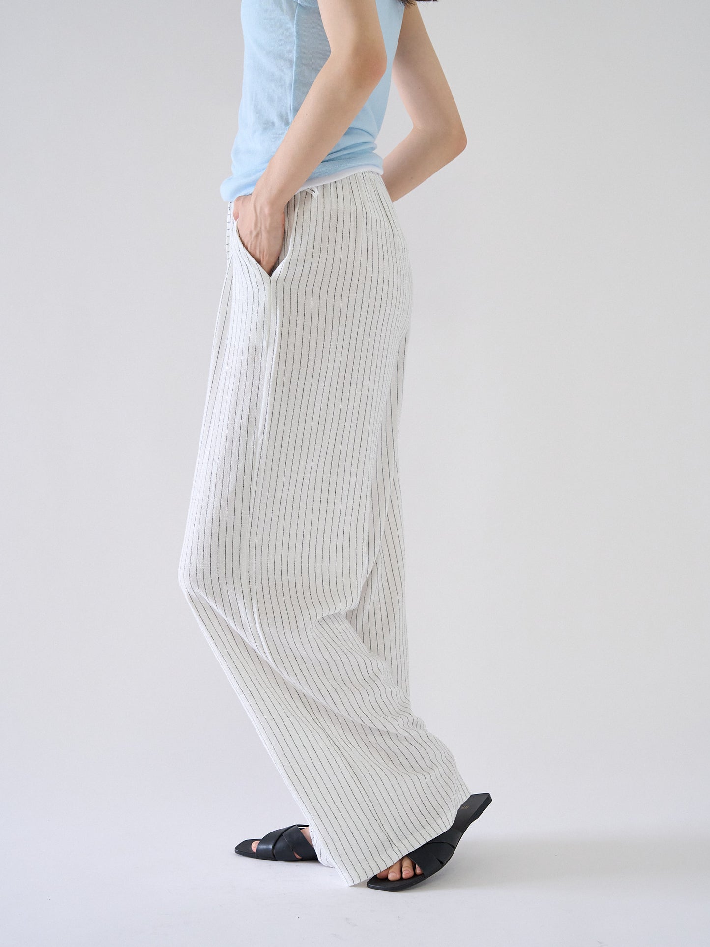 stripe linen pants