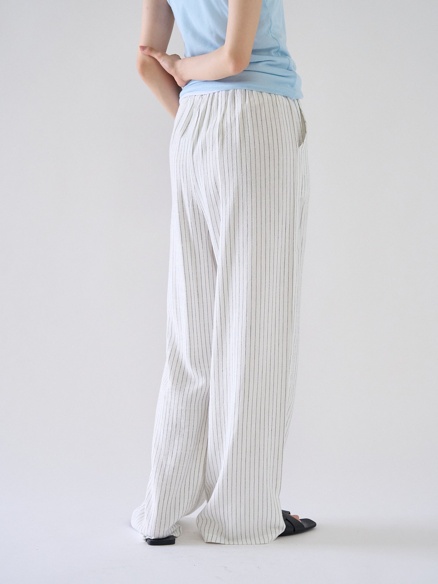 stripe linen pants