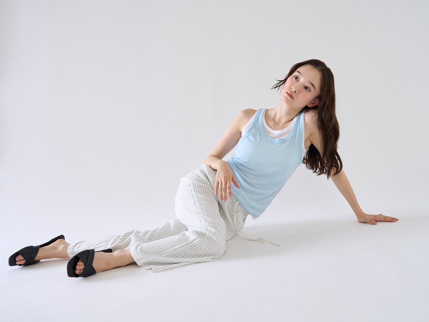stripe linen pants