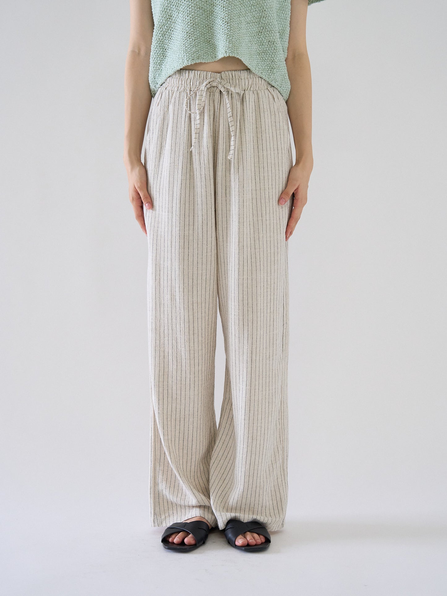 stripe linen pants