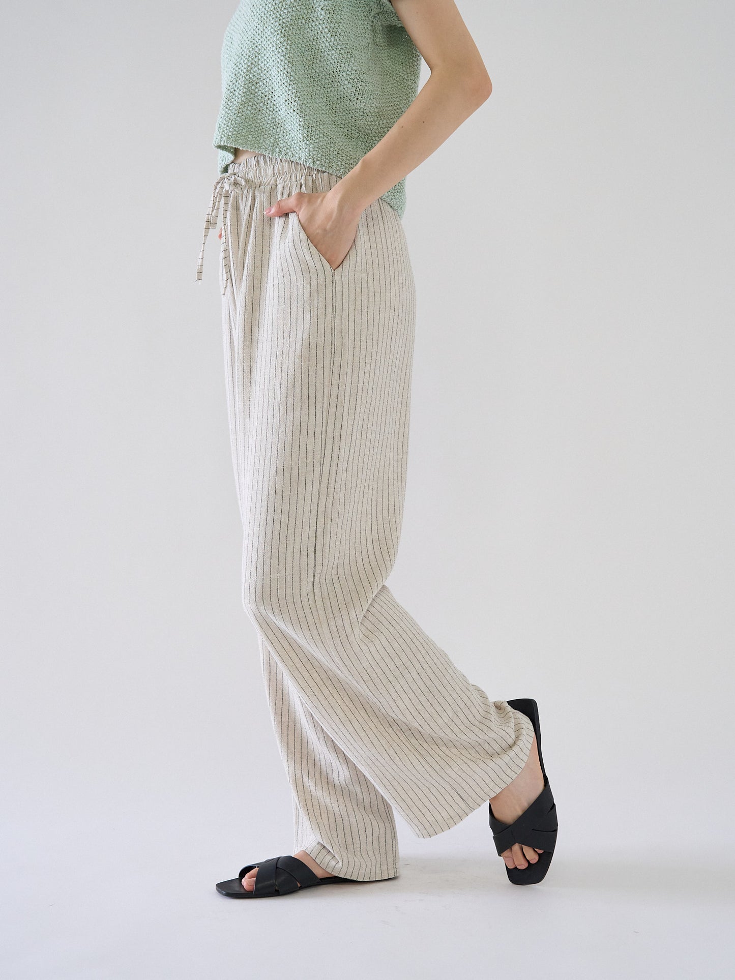stripe linen pants