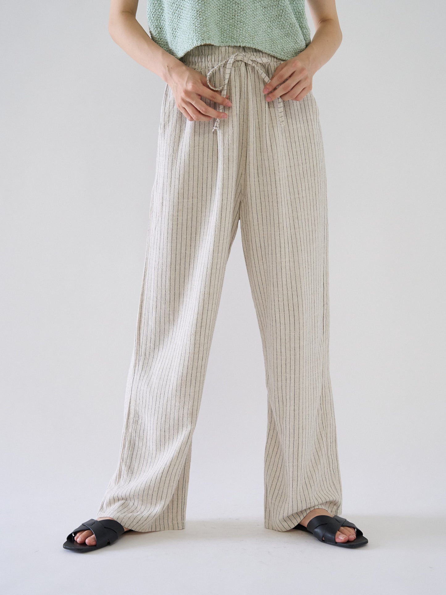 stripe linen pants