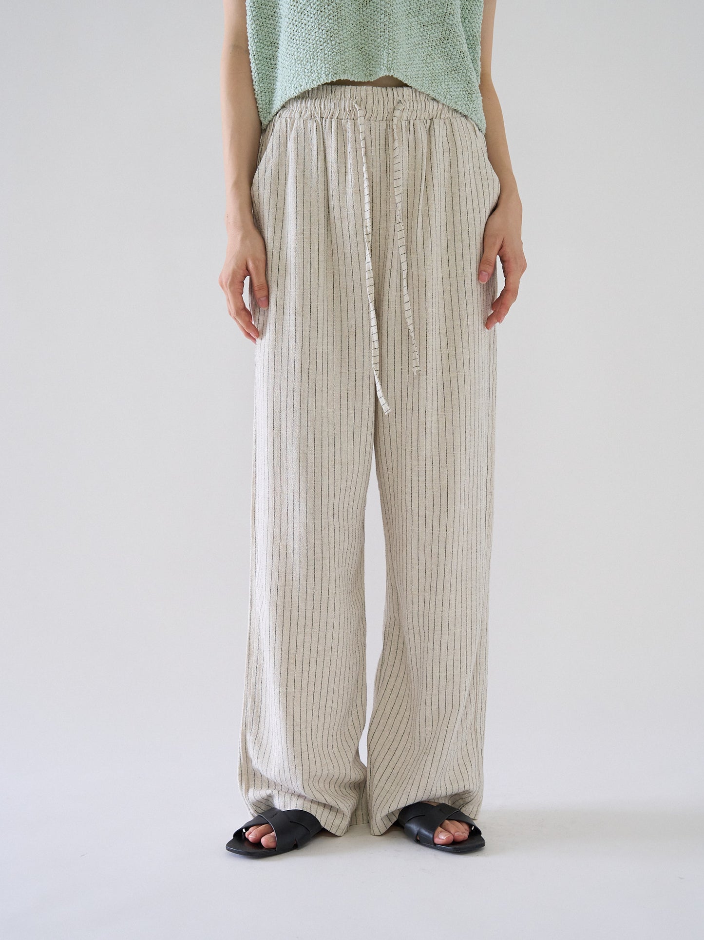 stripe linen pants