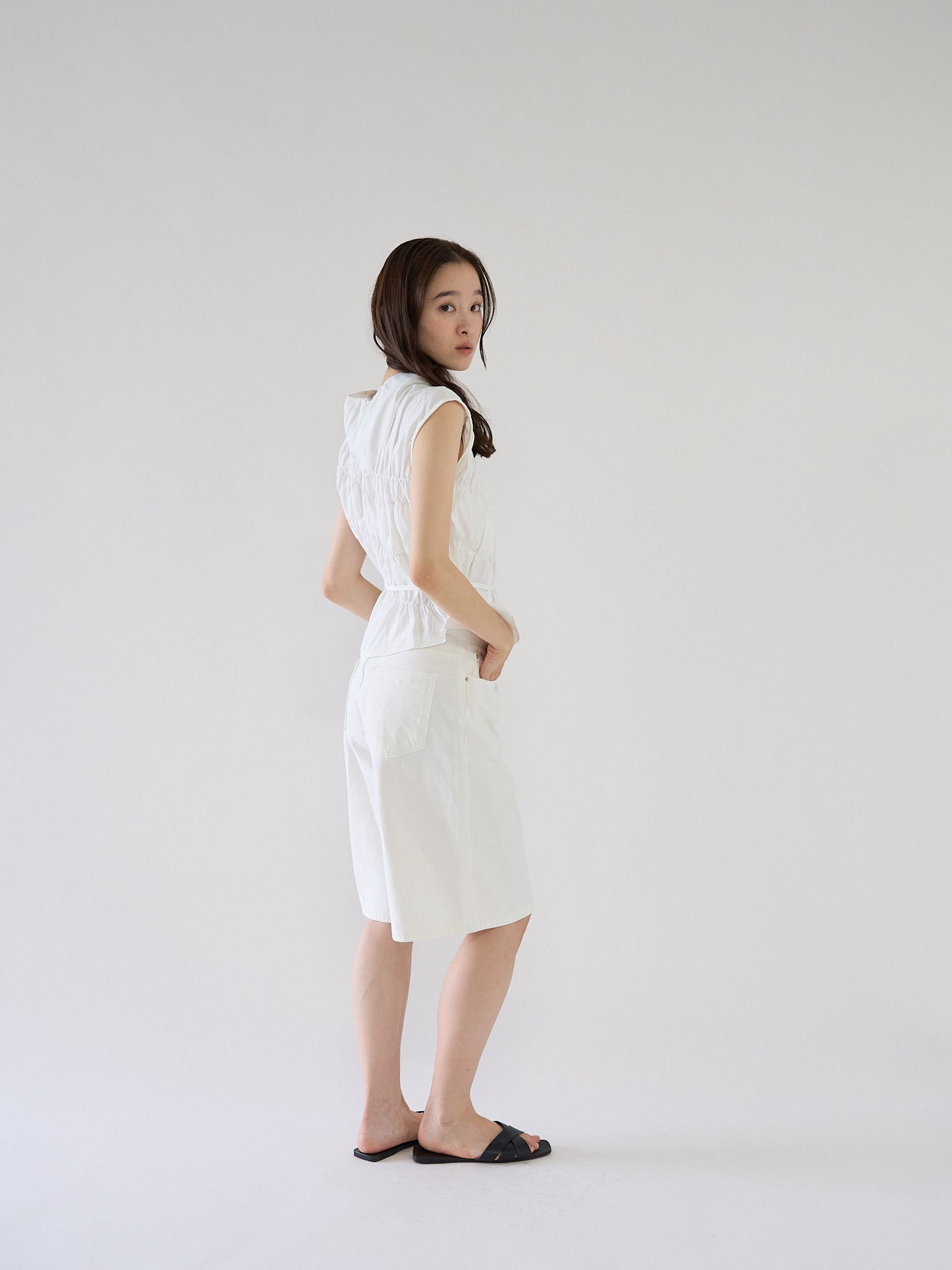 loose cotton half pants