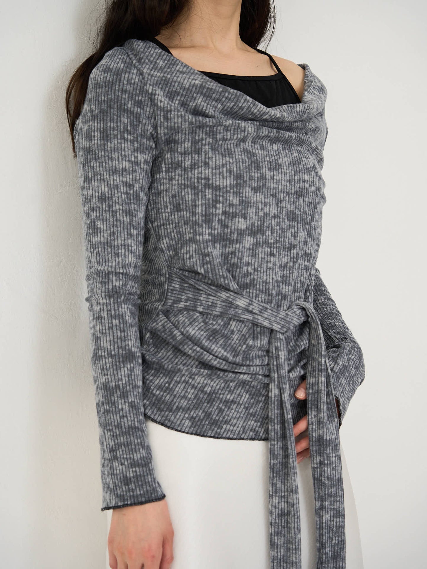 layered rib tie top