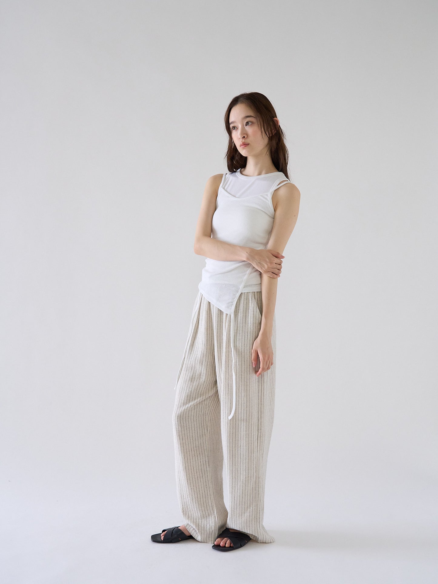 stripe linen pants