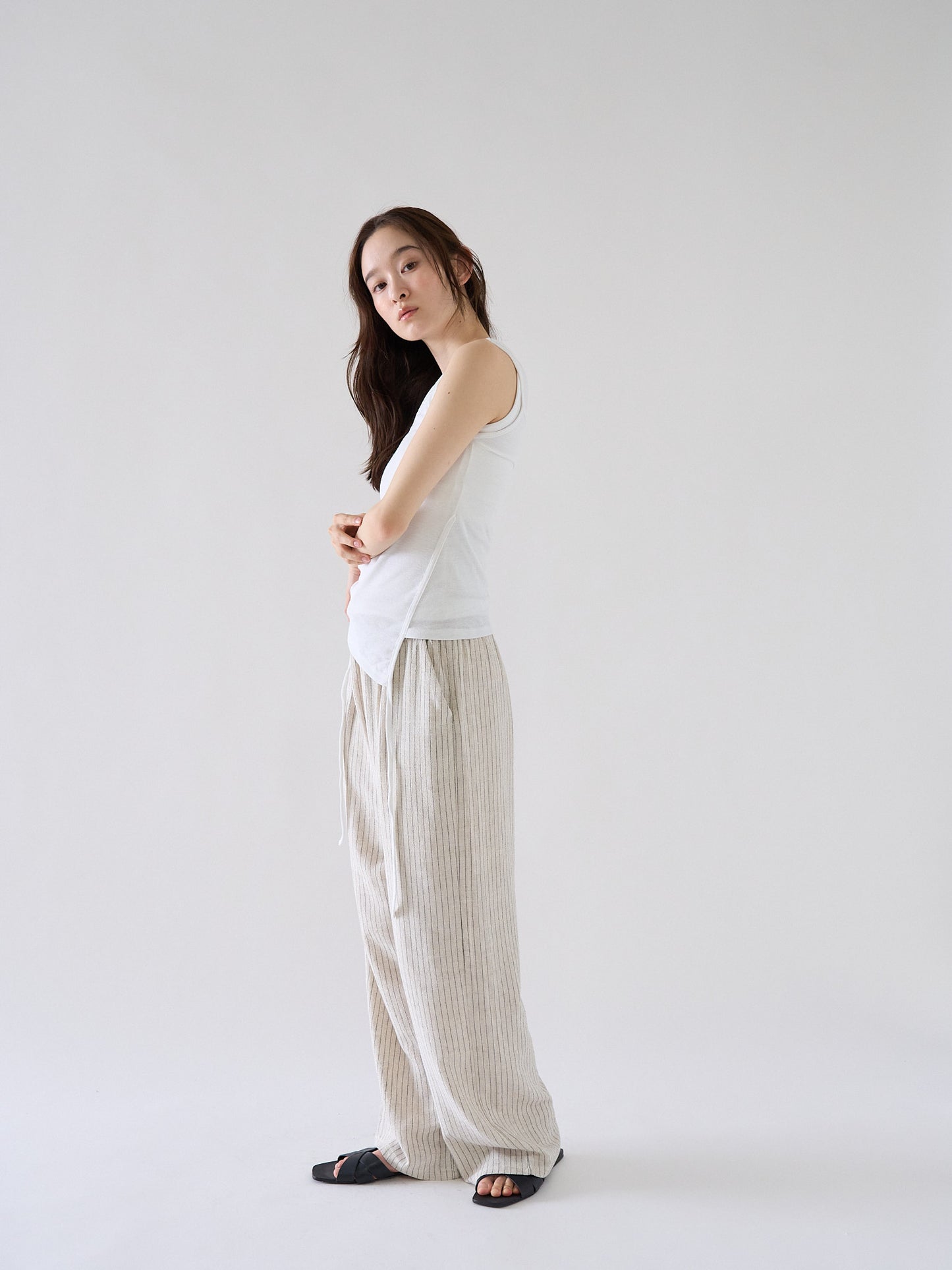 stripe linen pants
