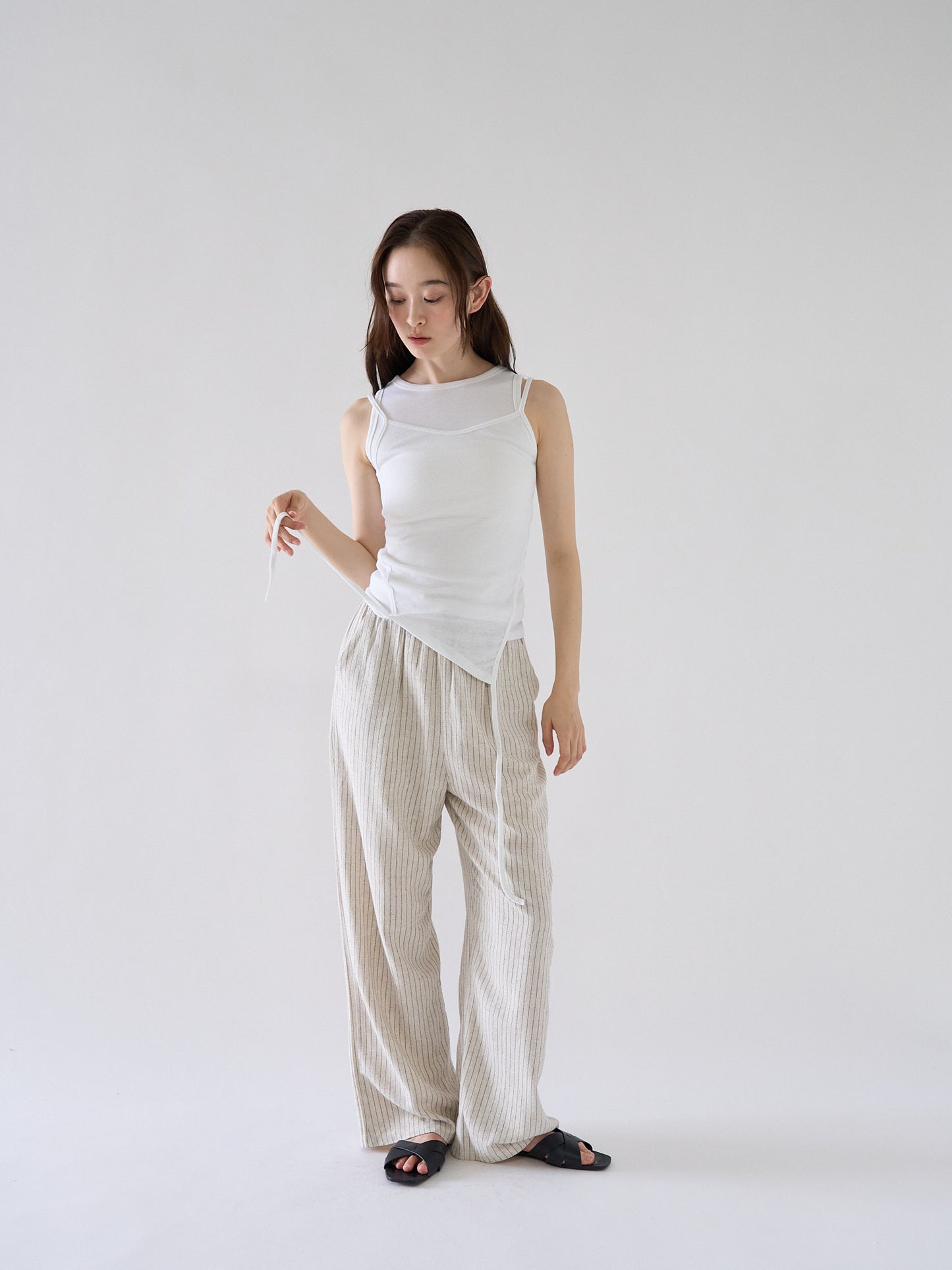 stripe linen pants