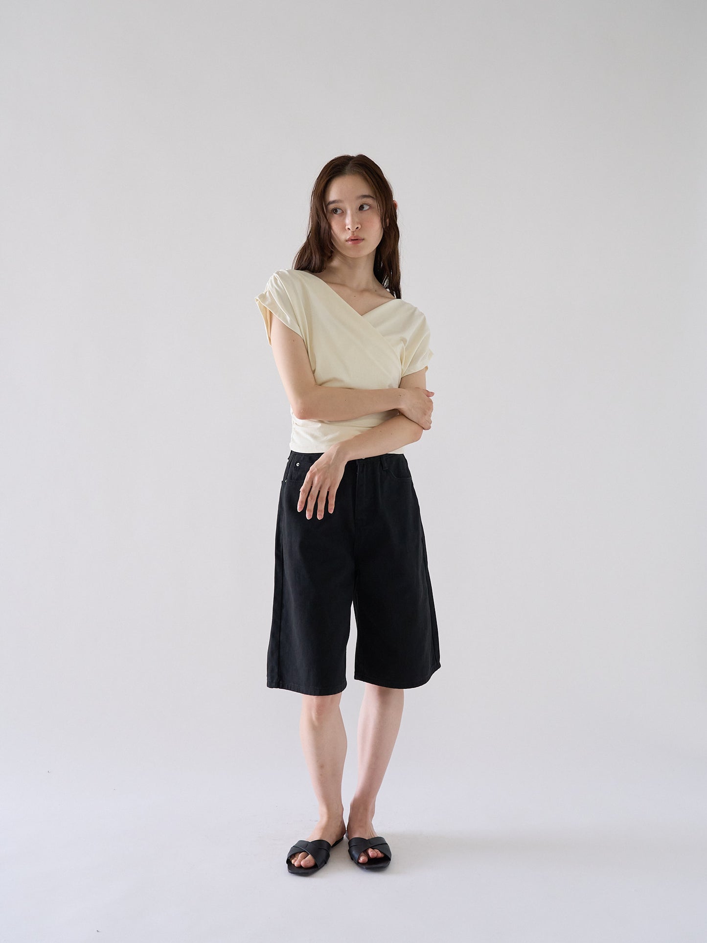 loose cotton half pants