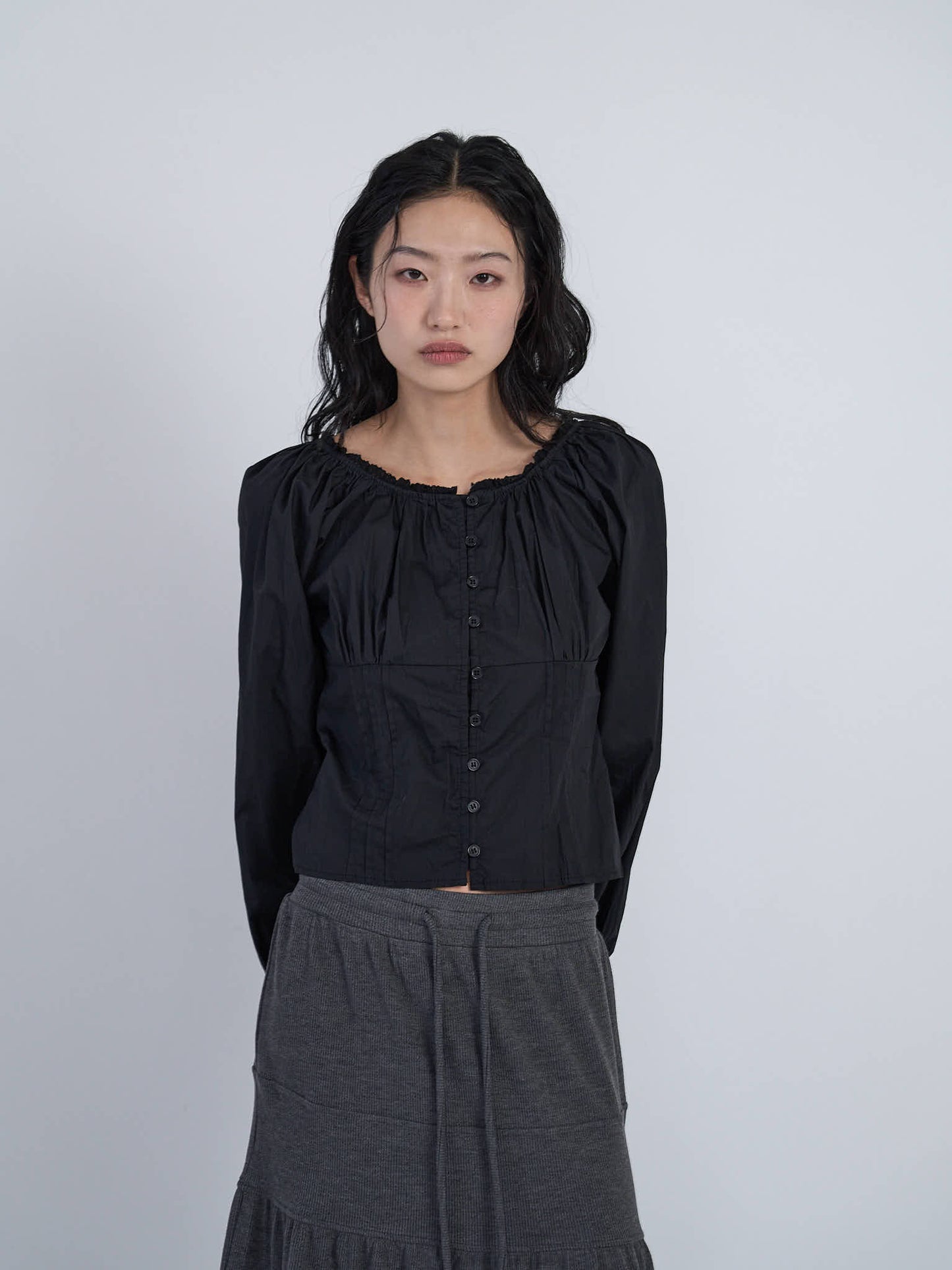 lace button blouse