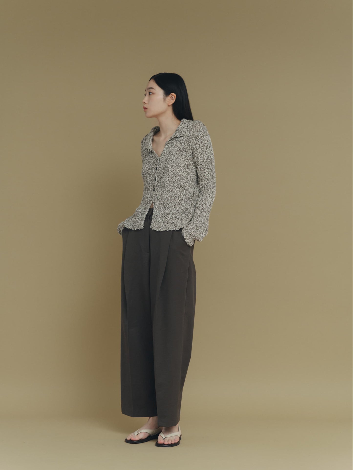 wide tucked pants