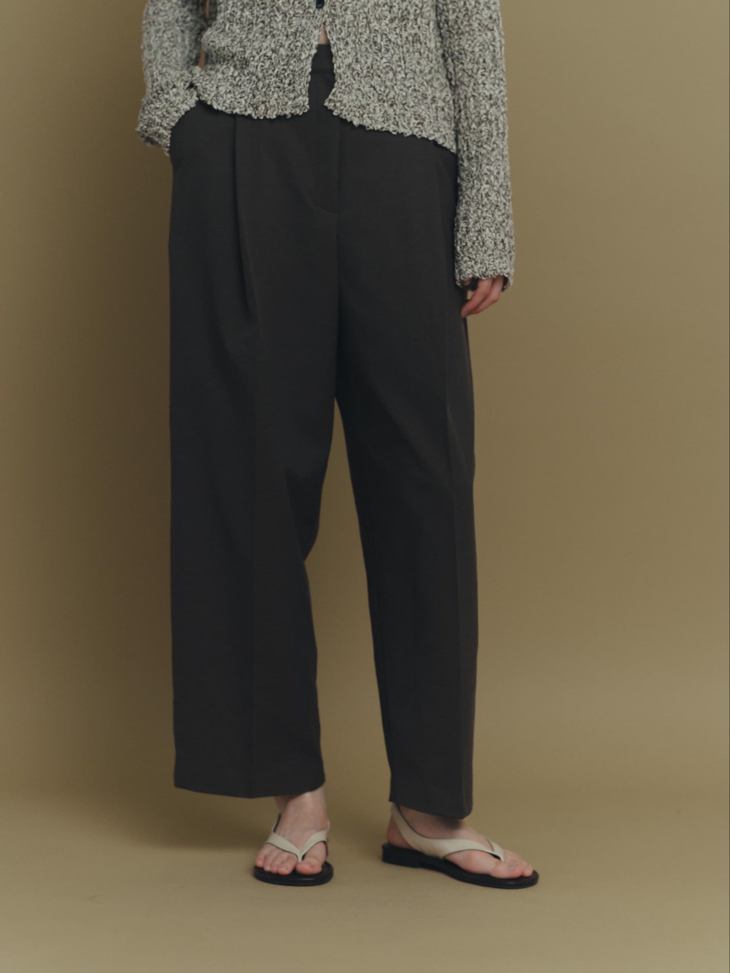 wide tucked pants
