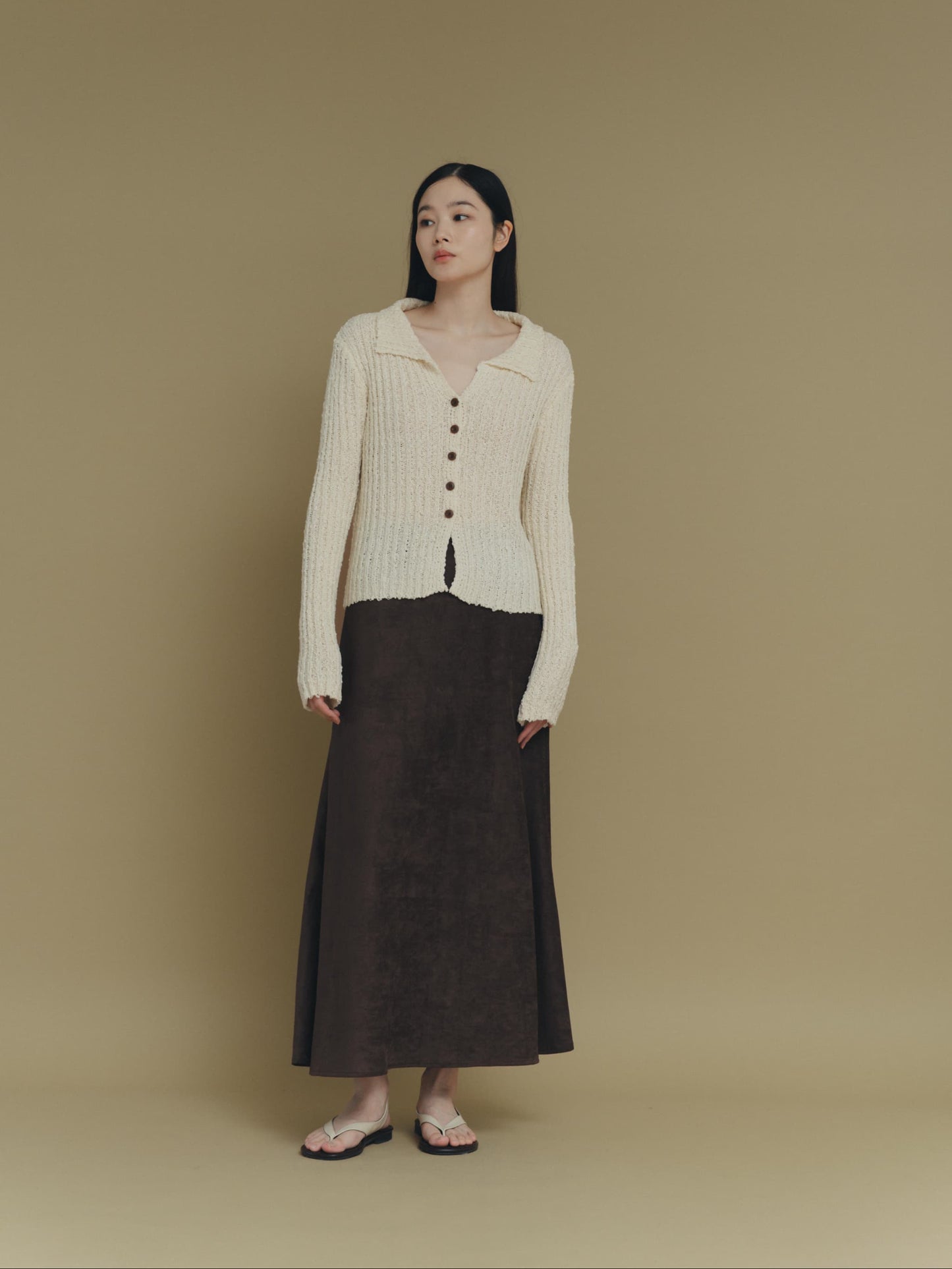 suede long skirt