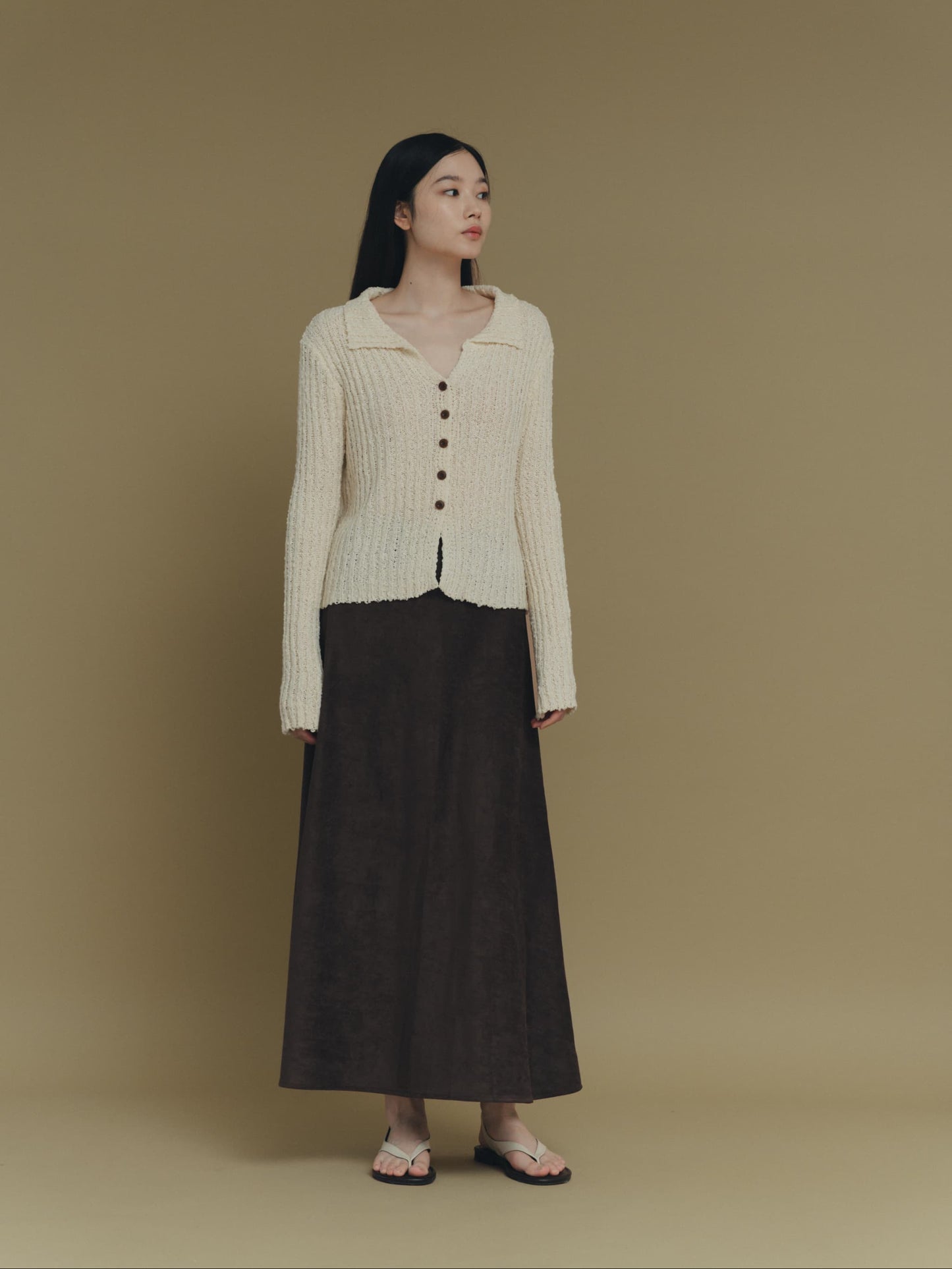 suede long skirt