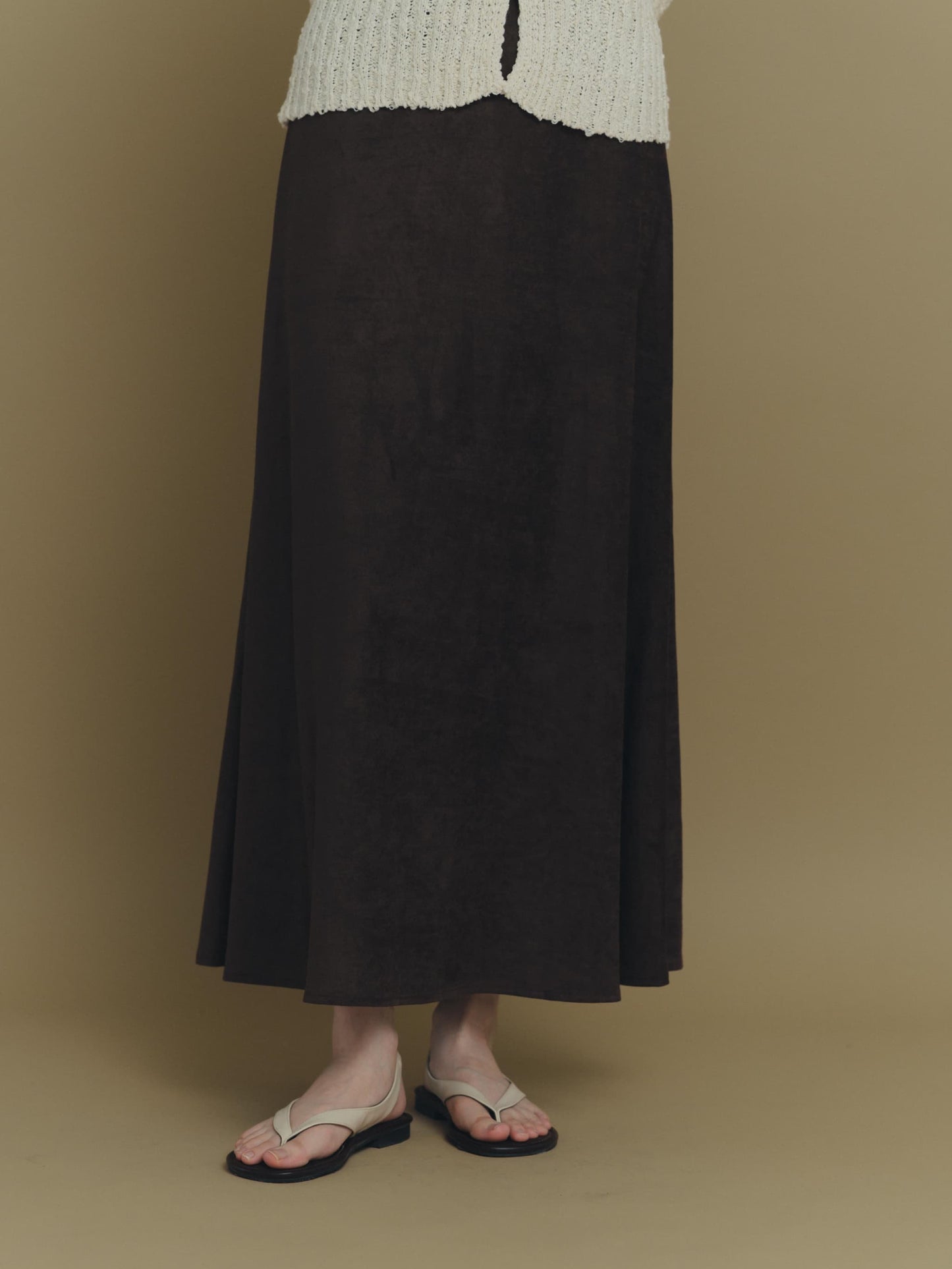 suede long skirt