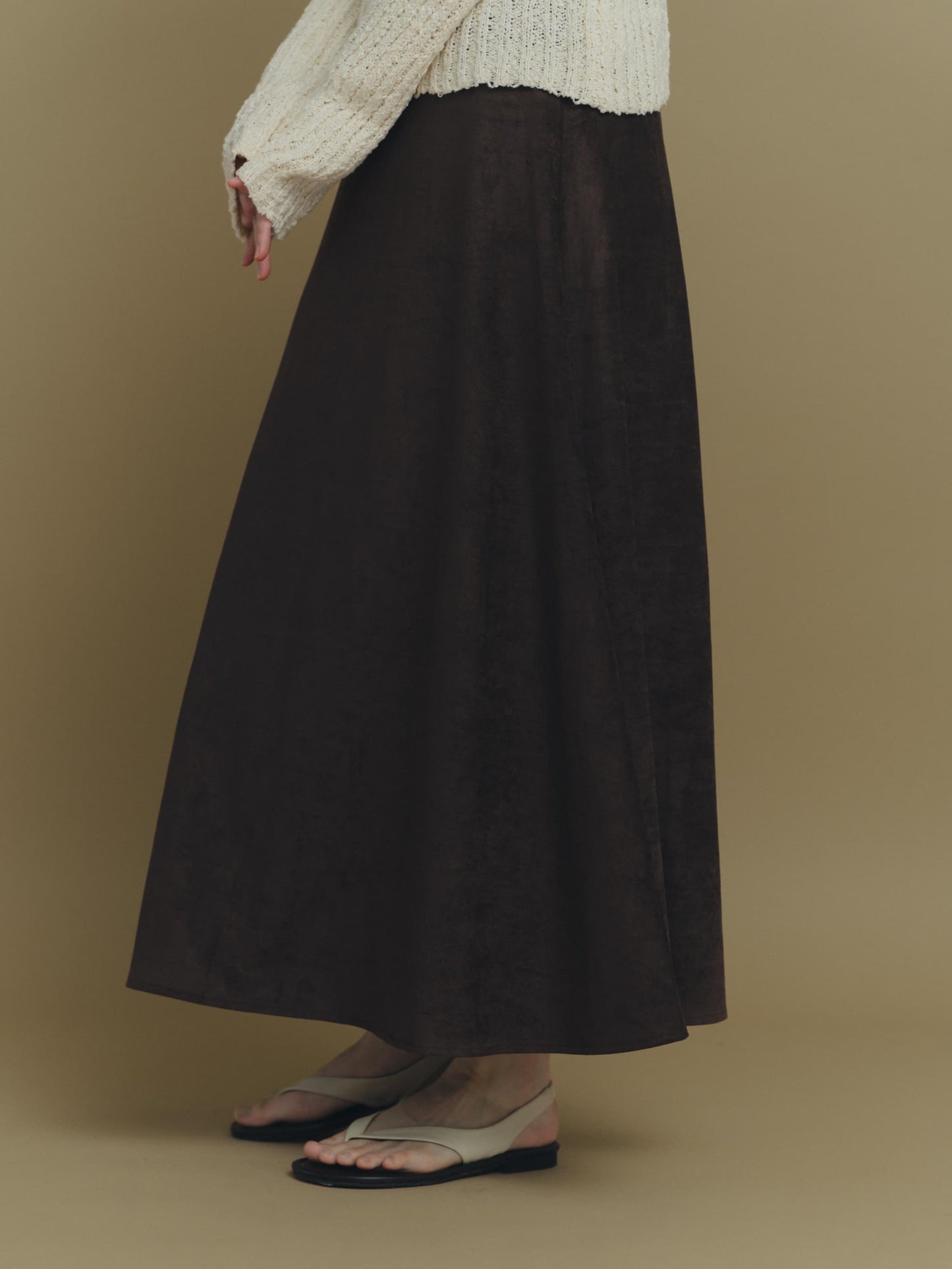 suede long skirt