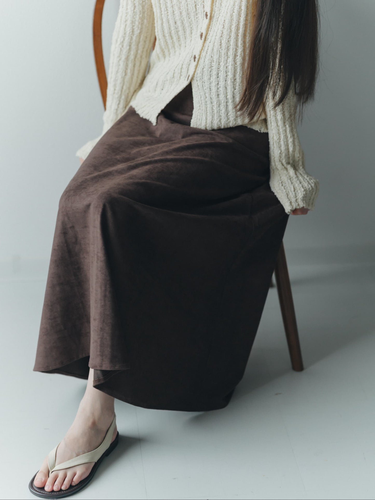 suede long skirt