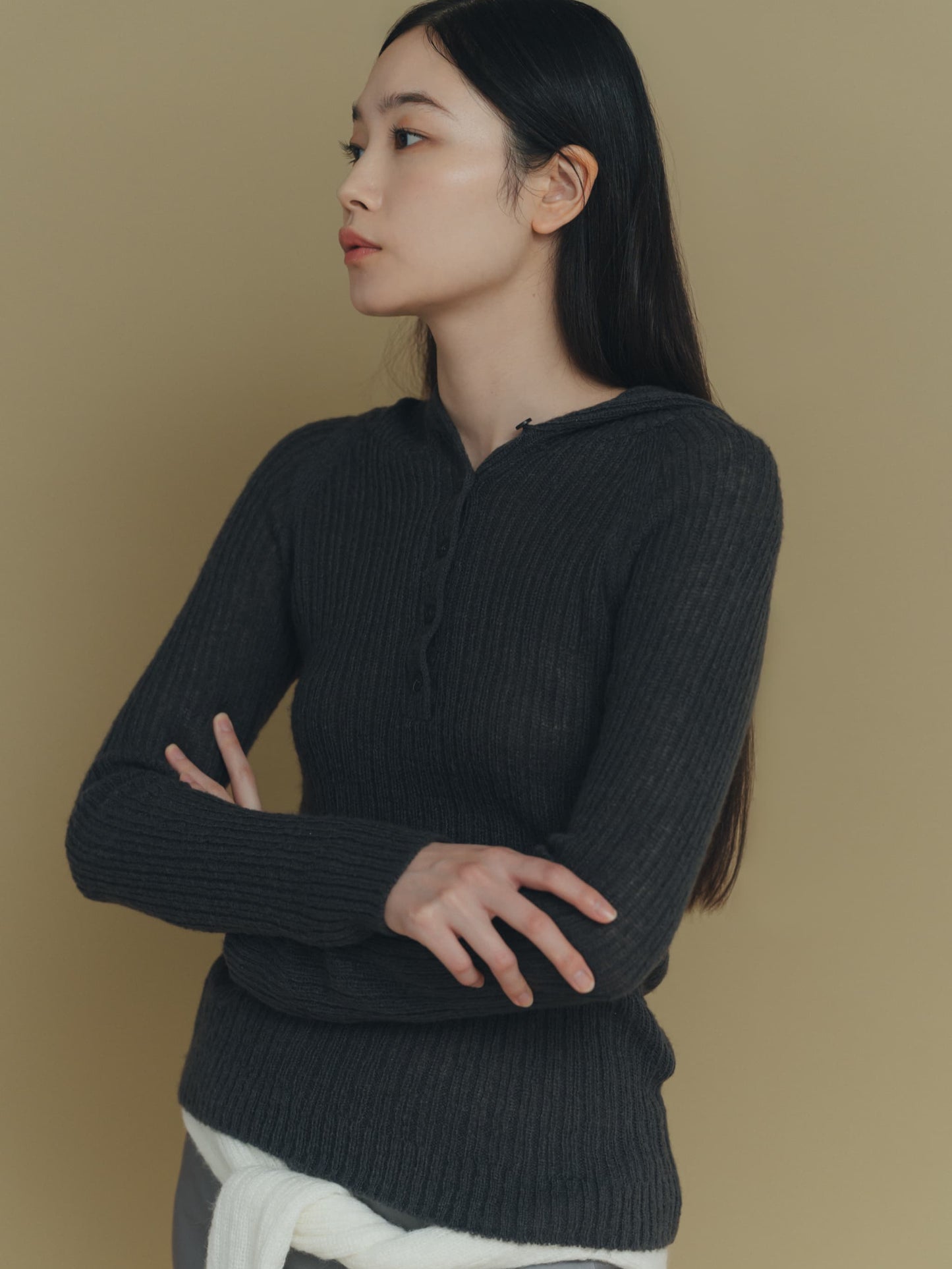hooded cardigan