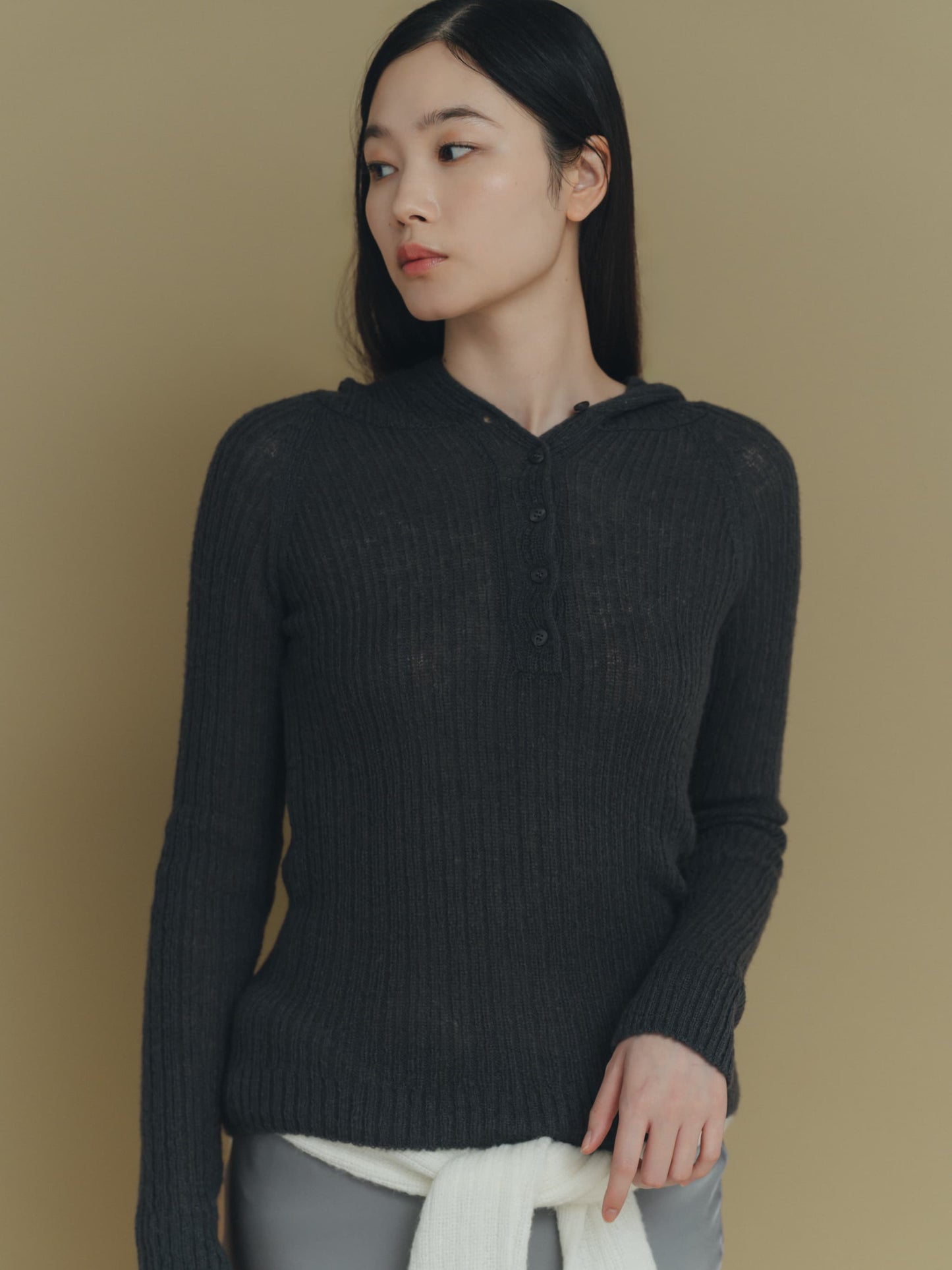 hooded cardigan