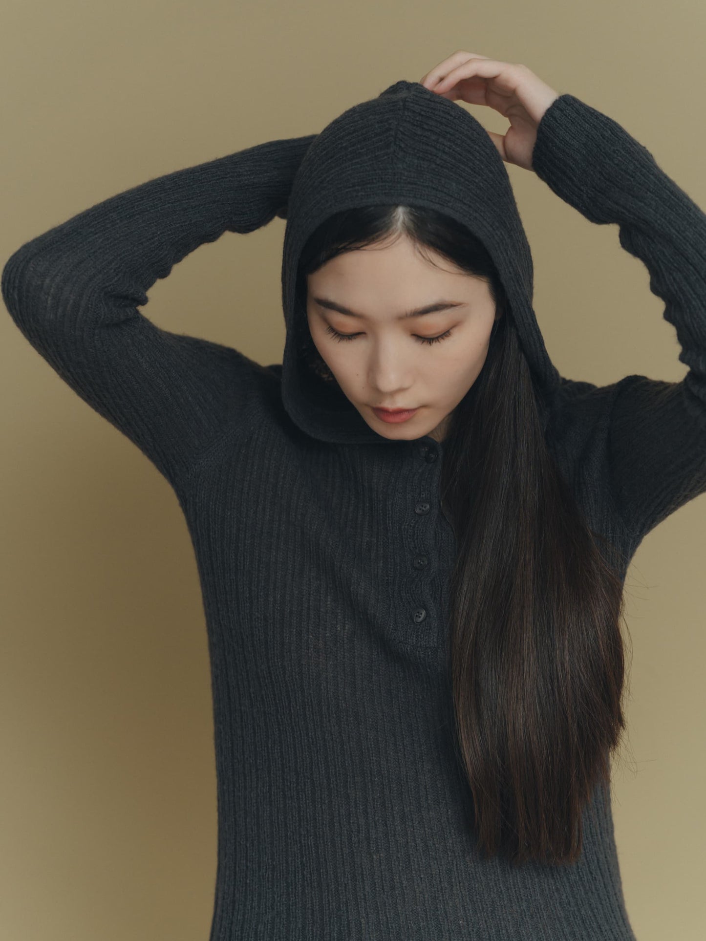 hooded cardigan