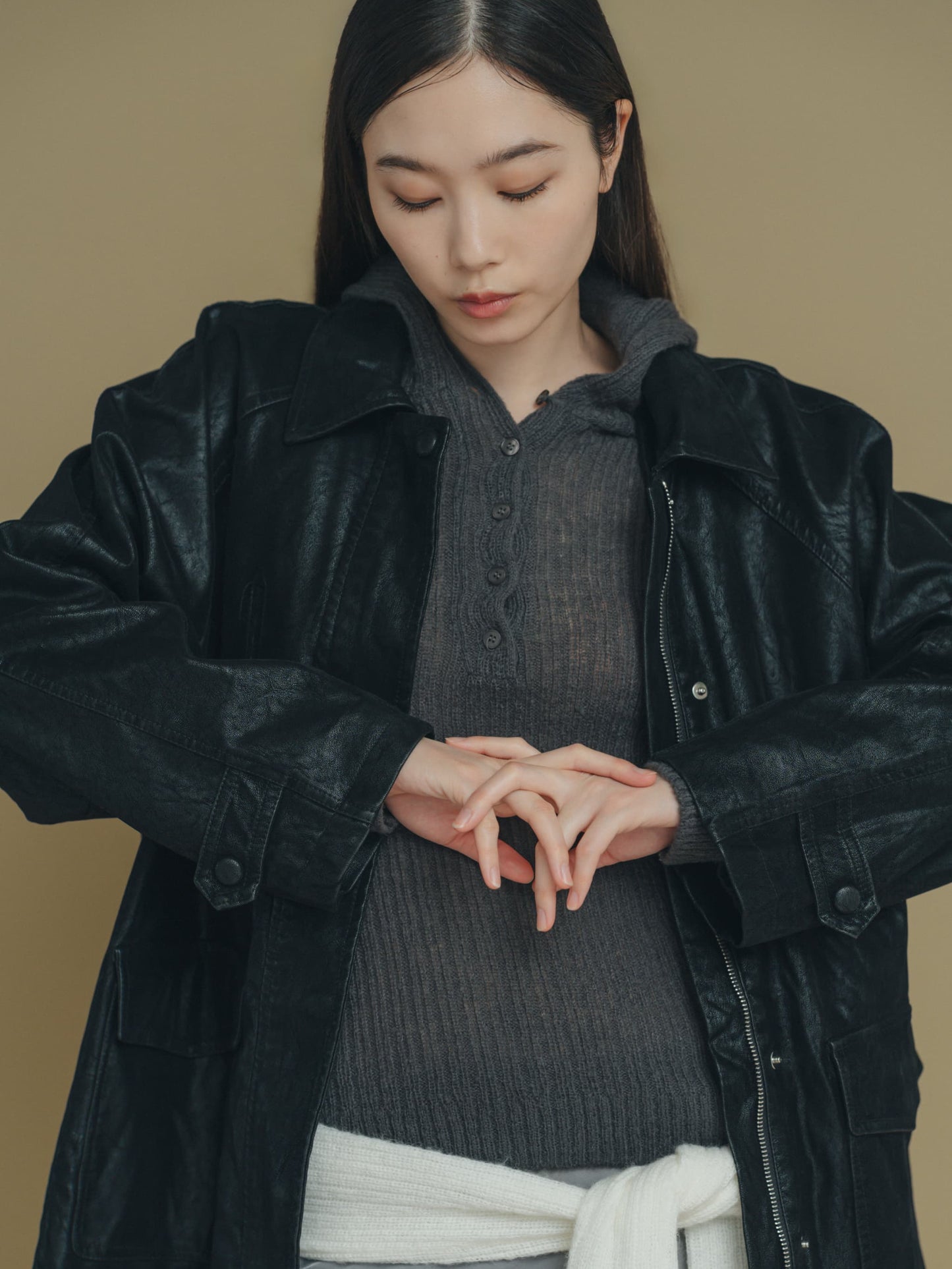 hooded cardigan
