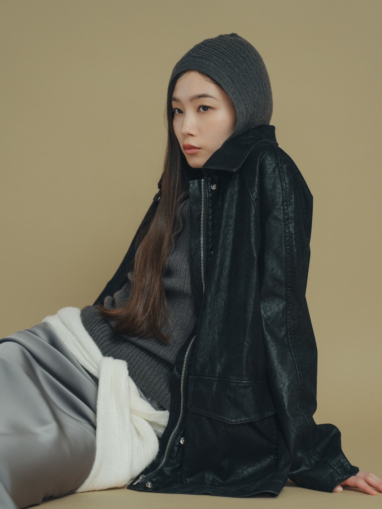 hooded cardigan