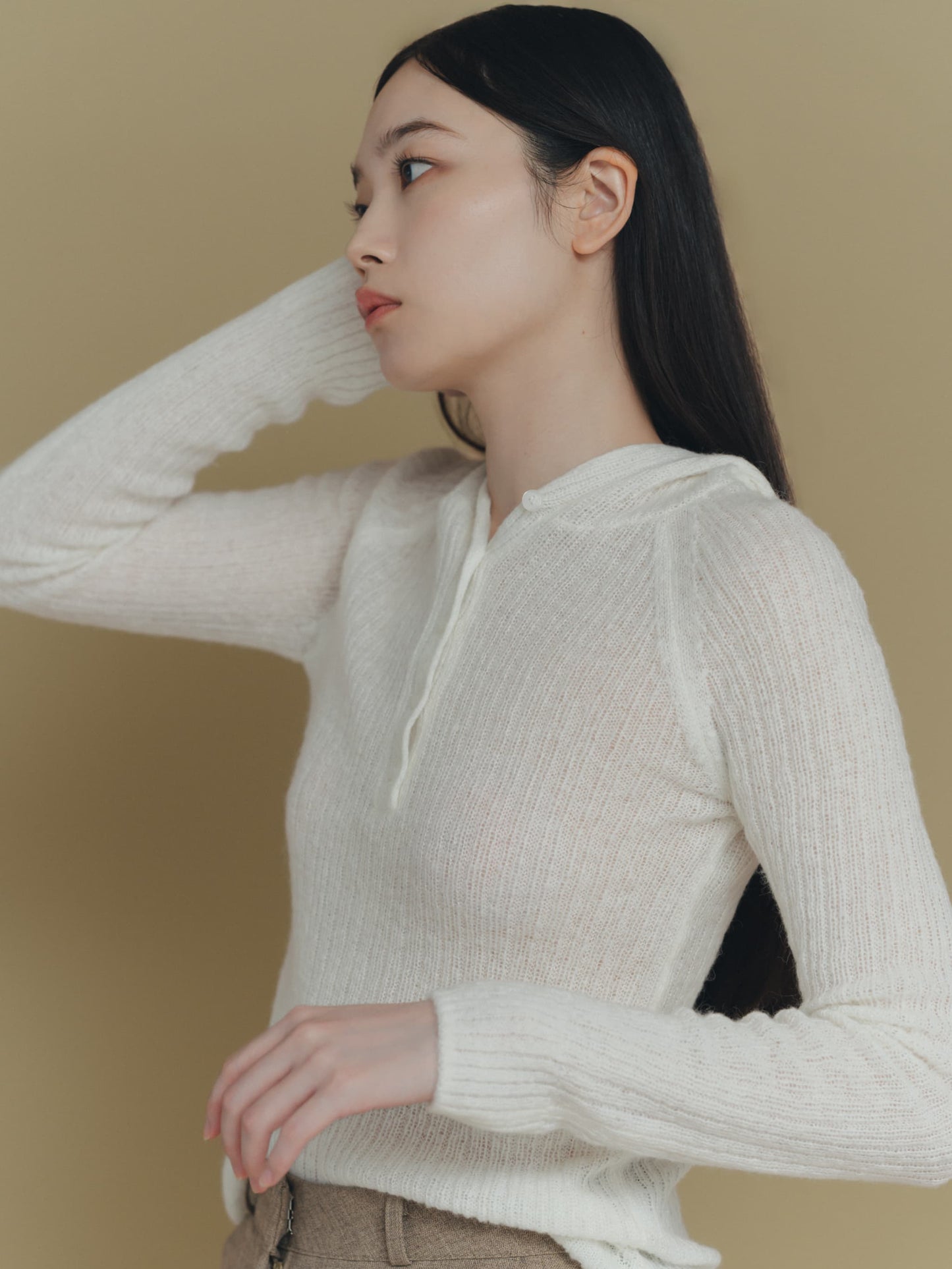 hooded cardigan