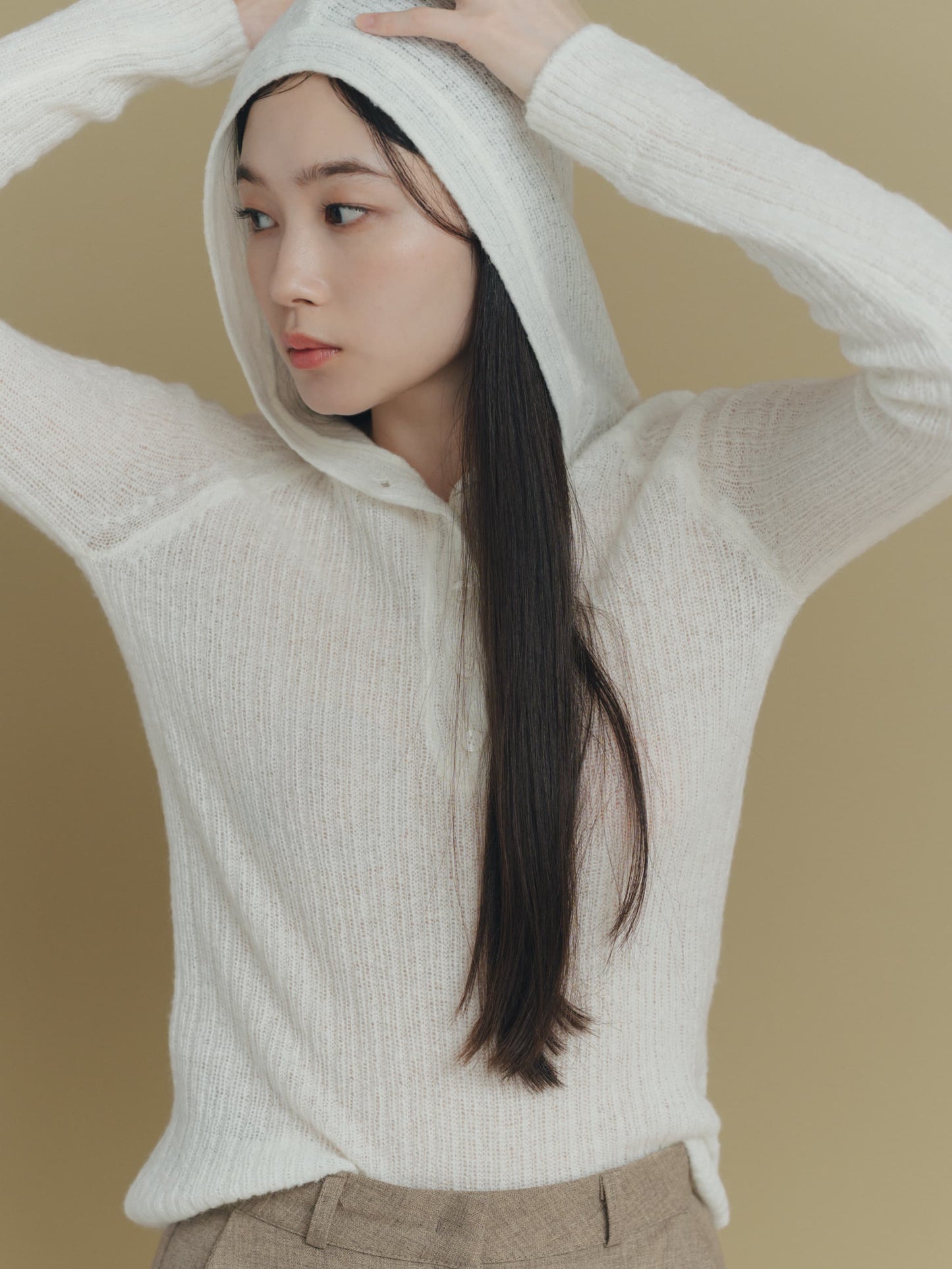 hooded cardigan