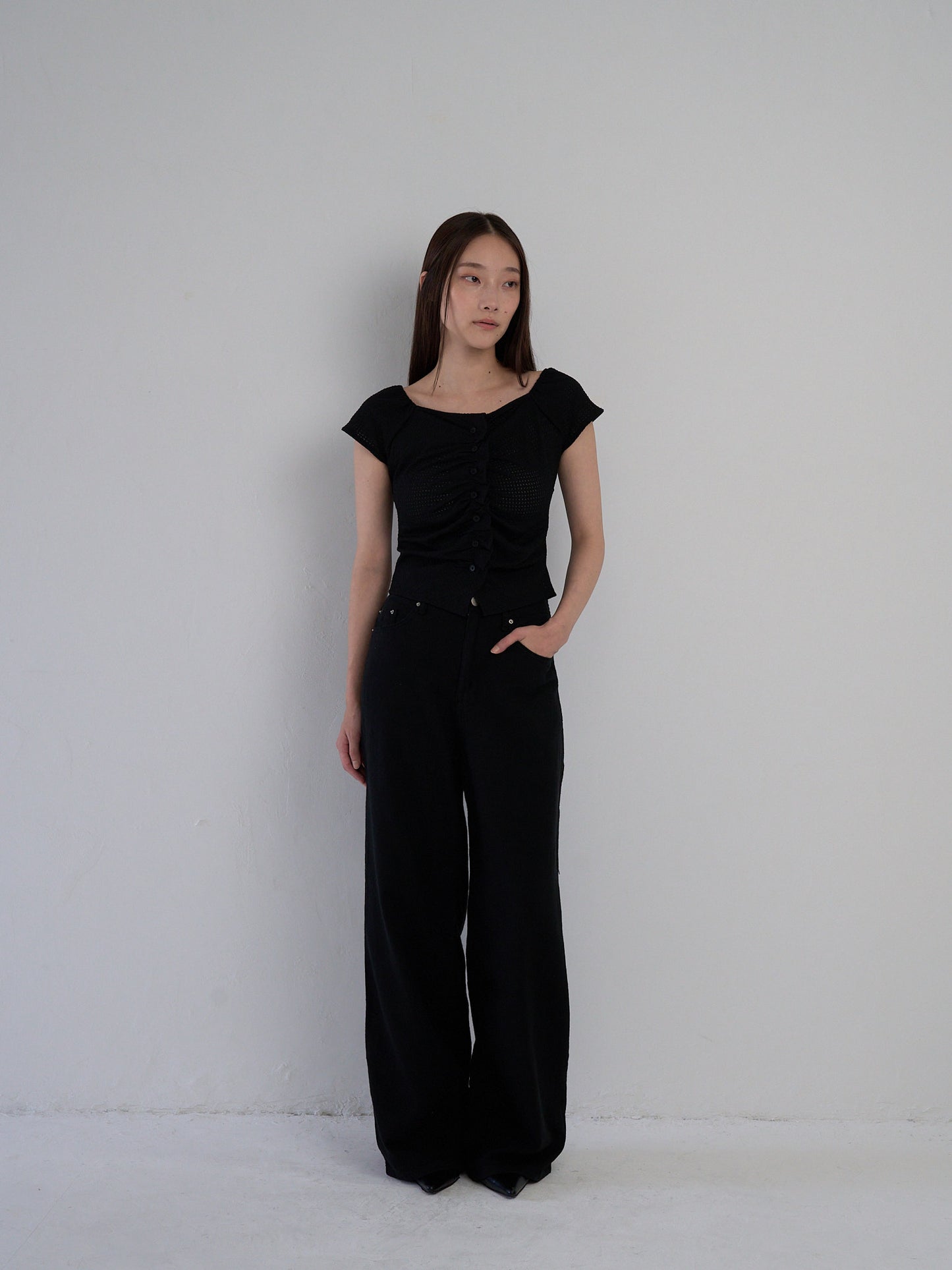frill waffle knit