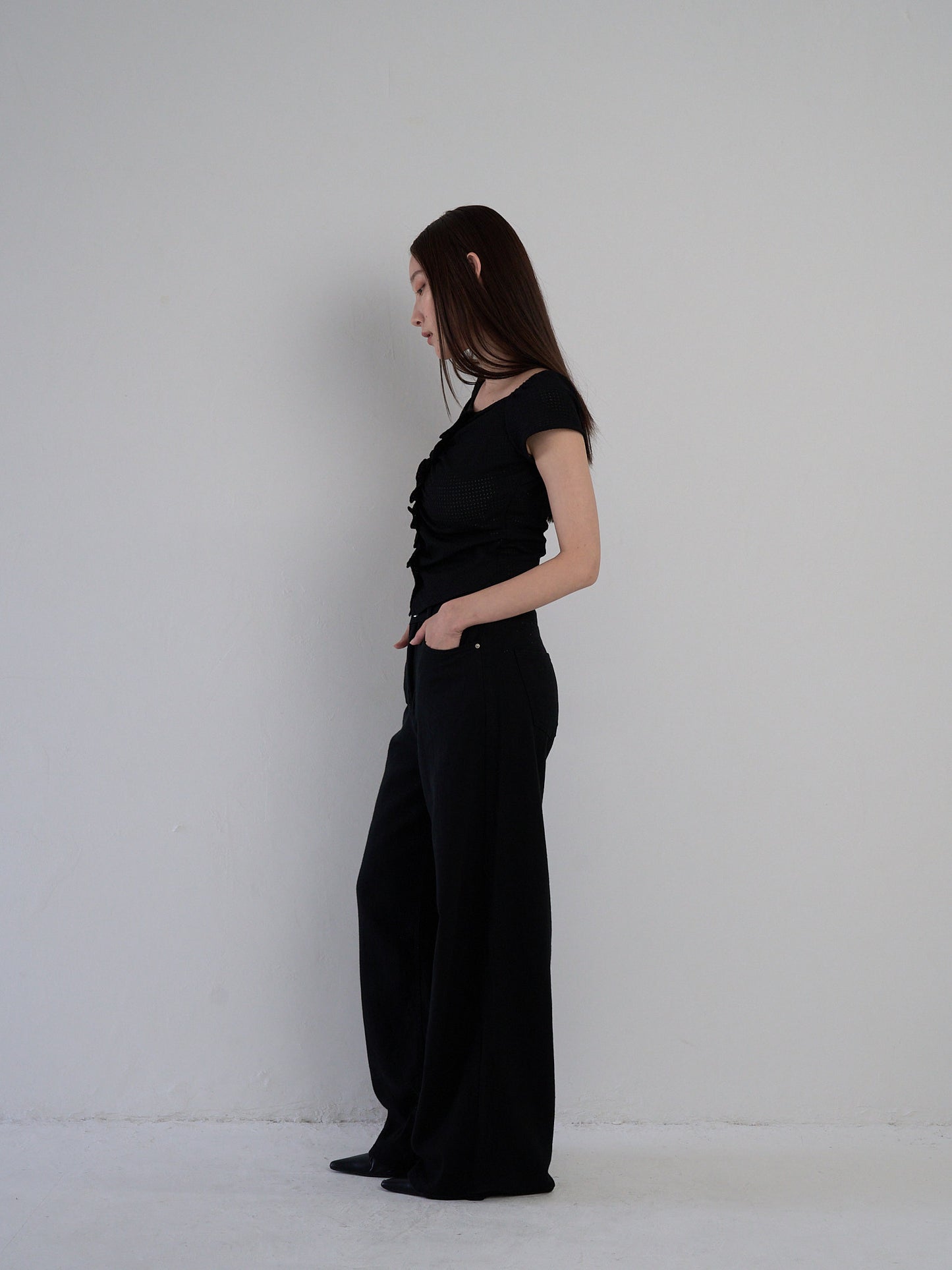 frill waffle knit