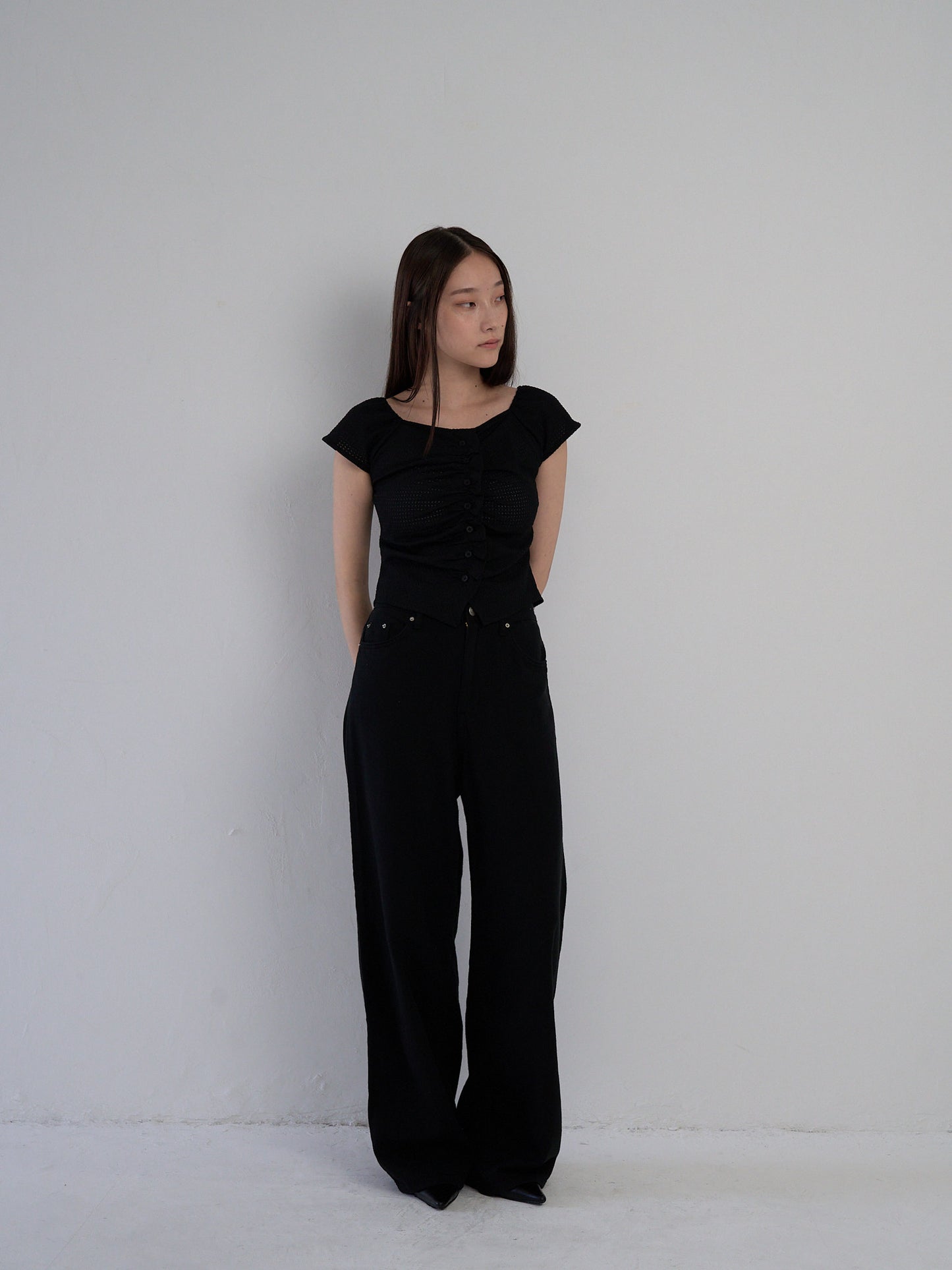 frill waffle knit